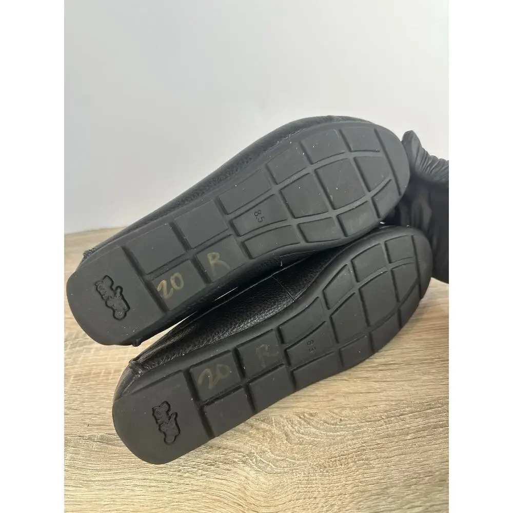 Coach Womens Driving Loafers Black Pebbled Leather Horsebit Moccasins US 8.5B